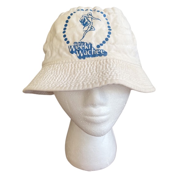 Other - Vintage 70s Weeki Watchee white and blue bucket hat size M